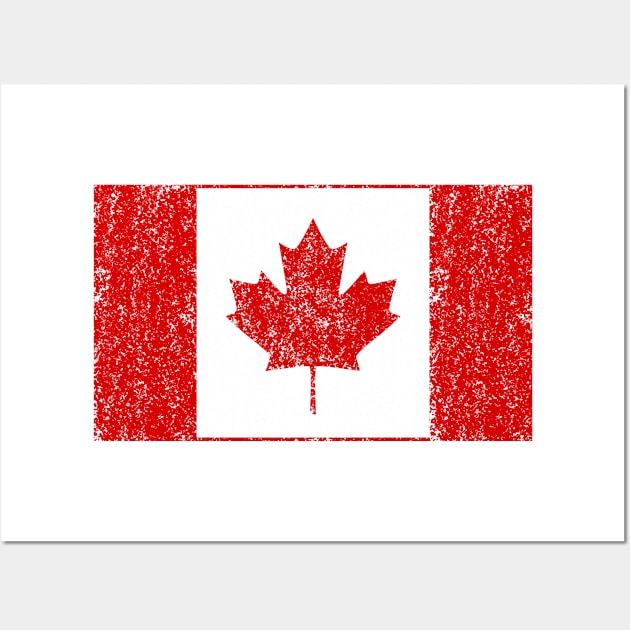 Vintage Canada flag Wall Art by Cute Tees Kawaii